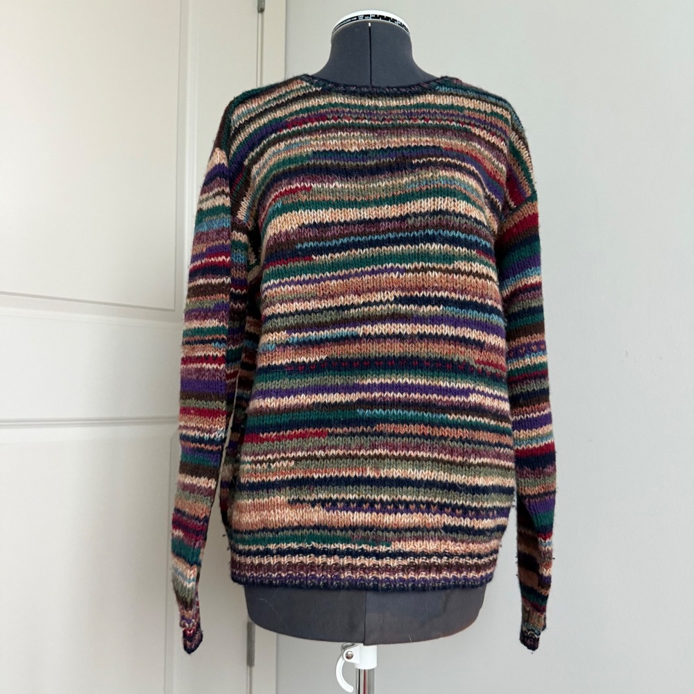 Vintage Neiman Marcus Striped Shetland Wool Sweater